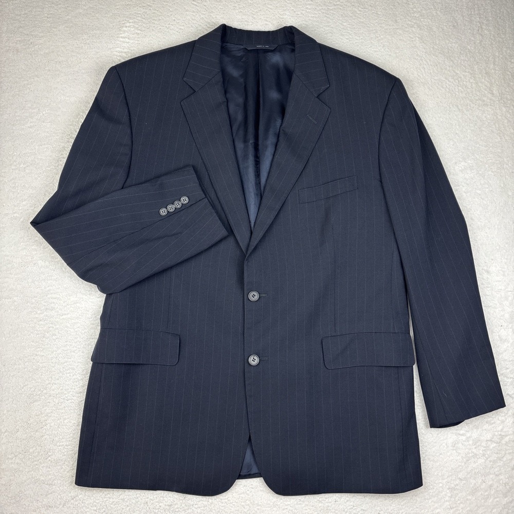 BROOKS BROTHERS 'Brooksease' Mens 44R Navy Blue Pinstripe Wool Blazer Sport Coat